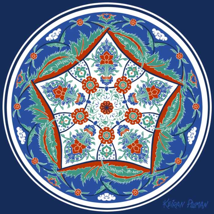 painting inspired by 16th century Iznik ceramics